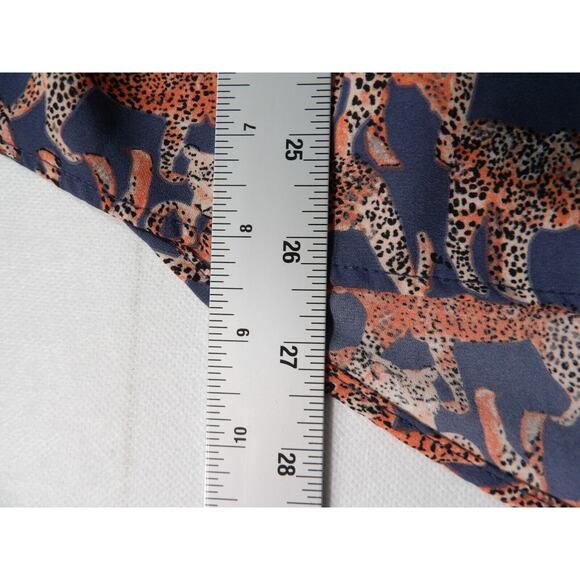 Evri 2X Cheetah Top Blouse Sleeveless Leopard FLowy Career Casual Big Cat - Picture 7 of 11
